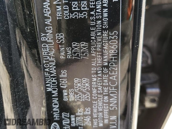 2023 Hyundai Tucson SEL with VIN 5NMJFCAE2PH186035, listed as a Copart auction lot 79243844 with 20,441 mi miles and Salvage Title. Bid and sale history available at carsss.com. Image 14.