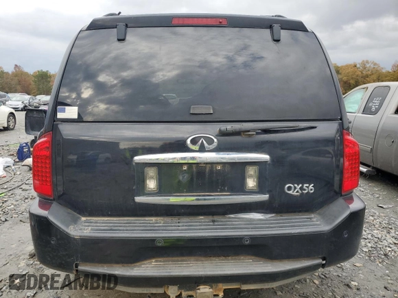 2005 Infiniti QX56 with VIN 5N3AA08A65N813953, listed as a Copart auction lot 83838814 with 168,503 mi miles and Salvage Title. Bid and sale history available at carsss.com. Image 6.