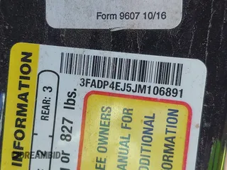 2018 Ford Fiesta SE with VIN 3FADP4EJ5JM106891, listed as a IAAI auction lot 42217656 with 116,547 mi miles and . Bid and sale history available at DreamBid. Image 9.