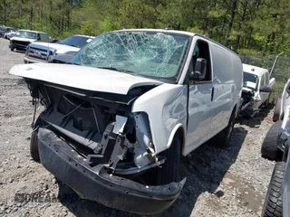 2019 Chevrolet Express Cargo Van with VIN 1GCWGAFP2K1347973, listed as a IAAI auction lot 41991559 with 70,050 mi miles. Bid and sale history available at carsss.com. Image 2.