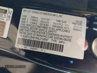 2021 Acura RDX w/A-Spec Package z VIN 5J8TC2H61ML012897, wystawiony jako IAAI lot #40656545 z przebiegiem 112 319 mil mil oraz . Historia ofert i sprzedaży dostępna na DreamBid. Obrazek 9.