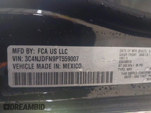 2023 Jeep Compass Latitude Lux с VIN 3C4NJDFN9PT559007, выставлен на аукционе IAAI как лот 41946158 с пробегом 14 732 миль миль и . История ставок и продаж доступна на DreamBid. Изображение 9.