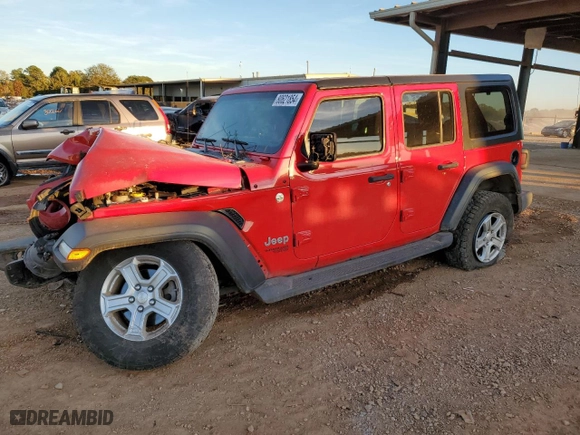 2018 Jeep Wrangler Unlimited Sport with VIN 1C4HJXDN8JW240779, listed as a Copart auction lot 80621854 with 109,956 mi miles and Salvage Title. Bid and sale history available at carsss.com. Image 1.