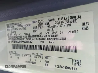 2023 Ford Transit Cargo with VIN 1FTBR3U80PKA69432, listed as a IAAI auction lot 41939700 with 48,158 mi miles and . Bid and sale history available at DreamBid. Image 9.