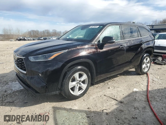 2021 Toyota Highlander L z VIN 5TDBZRBH8MS137793, wystawiony jako Copart lot #48975855 z przebiegiem 68 489 mil mil oraz Szkoda całkowita • Salvage title. Historia ofert i sprzedaży dostępna na DreamBid. Obrazek 1.