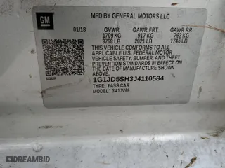 2018 Chevrolet Sonic LT with VIN 1G1JD5SH3J4110584, listed as a Copart auction lot 45048575 with 93,504 mi miles and Salvage Title. Bid and sale history available at carsss.com. Image 14.