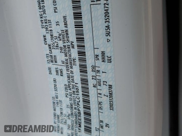 2023 Ford Bronco with VIN 1FMEE5BP7PLC15071, listed as a Copart auction lot 45321715 with 2,213 mi miles and Salvage title. Bid and sale history available at DreamBid. Image 13.
