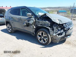 2021 Jeep Compass Limited with VIN 3C4NJDCB5MT522249, listed as a IAAI auction lot 42069435 with 35,366 mi miles and . Bid and sale history available at DreamBid. Image 1.