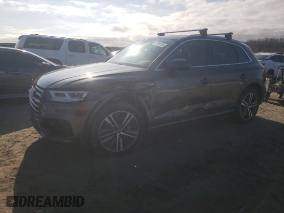 2020 Audi Q5 Premium Plus z VIN WA1E2AFY1L2049195, wystawiony jako Copart lot #43846705 z przebiegiem 45 488 mil mil oraz Szkoda całkowita • Salvage title. Historia ofert i sprzedaży dostępna na DreamBid. Obrazek 1.