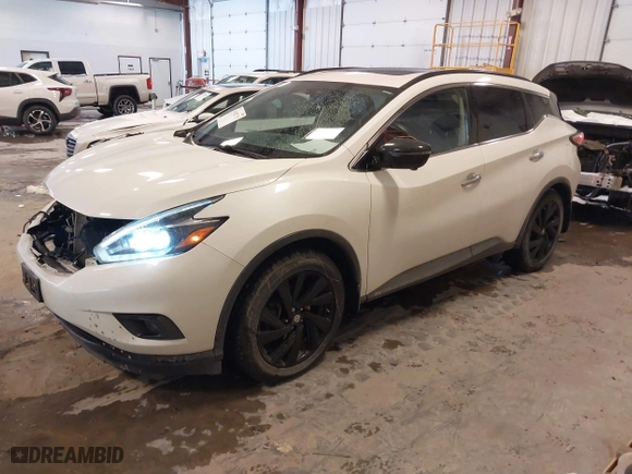 2018 Nissan Murano Platinum with VIN 5N1AZ2MH0JN123528, listed as a IAAI auction lot 41582715 with 91,688 mi miles. Bid and sale history available at carsss.com. Image 17.