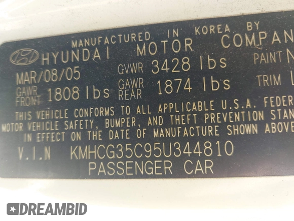 2005 Hyundai Accent GLS с VIN KMHCG35C95U344810, выставлен на аукционе IAAI как лот 41759016 с пробегом 118 202 миль миль и . История ставок и продаж доступна на DreamBid. Изображение 9.