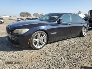 2013 BMW 7 Series 740Li with VIN WBAYE4C59DDW22840, listed as a Copart auction lot 46443605 with 141,045 mi miles and Salvage title. Bid and sale history available at DreamBid. Image 1.
