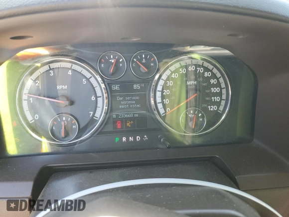 2009 Dodge 1500 SLT with VIN 1D3HV13T79J524695, listed as a Copart auction lot 54044725 with 233,668 mi miles and Salvage title. Bid and sale history available at DreamBid. Image 9.