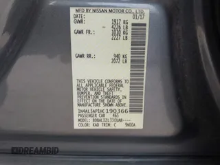 2017 Nissan Altima SV with VIN 1N4AL3AP1HC190366, listed as a IAAI auction lot 41955524 with 163,824 mi miles and . Bid and sale history available at DreamBid. Image 9.