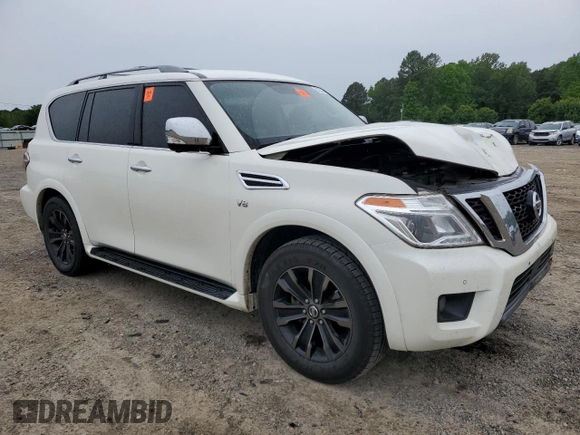 2020 Nissan Armada Platinum with VIN JN8AY2NF3L9360616, listed as a Copart auction lot 55222495 with 132,599 mi miles and Salvage title. Bid and sale history available at DreamBid. Image 4.
