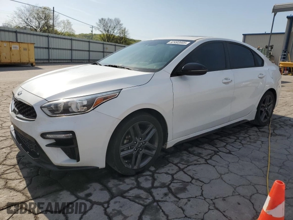 2021 Kia Forte GT-Line with VIN 3KPF34AD0ME276265, listed as a Copart auction lot 52493585 with 102,953 mi miles and Salvage Title. Bid and sale history available at carsss.com. Image 1.