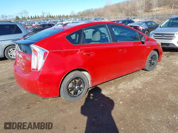 2013 Toyota Prius One with VIN JTDKN3DU9D5661513, listed as a IAAI auction lot 41721352 with 265,019 mi miles. Bid and sale history available at carsss.com. Image 4.