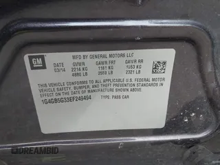 2014 Buick LaCrosse Leather with VIN 1G4GB5G33EF249494, listed as a IAAI auction lot 42538524 with 209,091 mi miles and . Bid and sale history available at DreamBid. Image 9.
