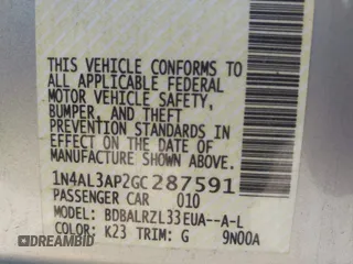 2016 Nissan Altima SR with VIN 1N4AL3AP2GC287591, listed as a IAAI auction lot 41758321 with 114,894 mi miles and . Bid and sale history available at carsss.com. Image 9.