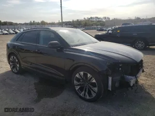 2024 Audi Q8 Prestige with VIN WA1FVBF1XRD004113, listed as a Copart auction lot 77616284 with 7,520 mi miles and Salvage Title. Bid and sale history available at carsss.com. Image 4.