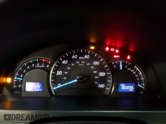 2012 Toyota Camry L with VIN 4T1BF1FK1CU130948, listed as a Copart auction lot 51322985 with 180,896 mi miles and Salvage Title. Bid and sale history available at DreamBid. Image 9.