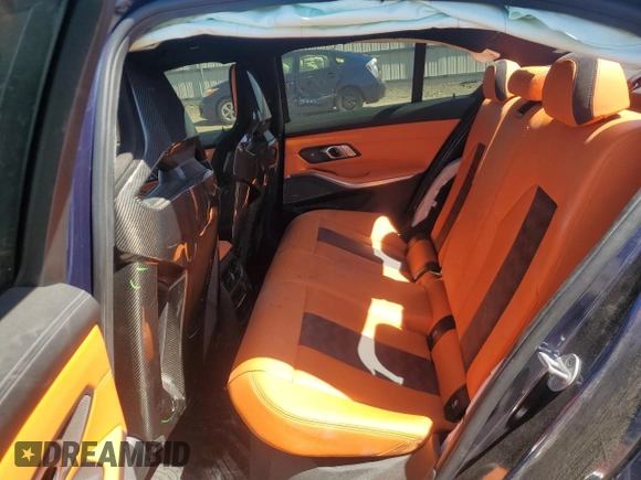 2022 BMW M3 Competition xDrive with VIN WBS43AY05NFL68593, listed as a Copart auction lot 53489645 with 44,039 mi miles and Salvage title. Bid and sale history available at DreamBid. Image 10.