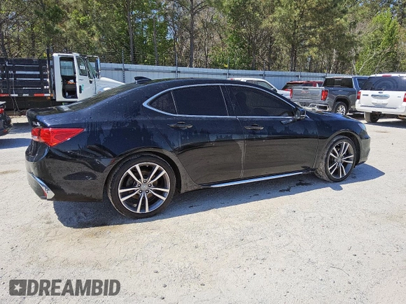 2020 Acura TLX w/Technology Pkg with VIN 19UUB2F4XLA005126, listed as a Copart auction lot 48730125 with 110,556 mi miles and Clean Title. Bid and sale history available at carsss.com. Image 3.