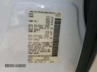 2022 Nissan Frontier Pro-4X with VIN 1N6ED1EK2NN665676, listed as a Copart auction lot 62033425 with 22,776 mi miles and Salvage title. Bid and sale history available at DreamBid. Image 13.