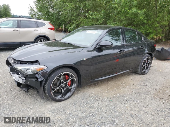 2023 Alfa Romeo Giulia Veloce with VIN ZARFANBN1P7669866, listed as a Copart auction lot 61231225 with 12,021 mi miles and Salvage title. Bid and sale history available at DreamBid. Image 1.