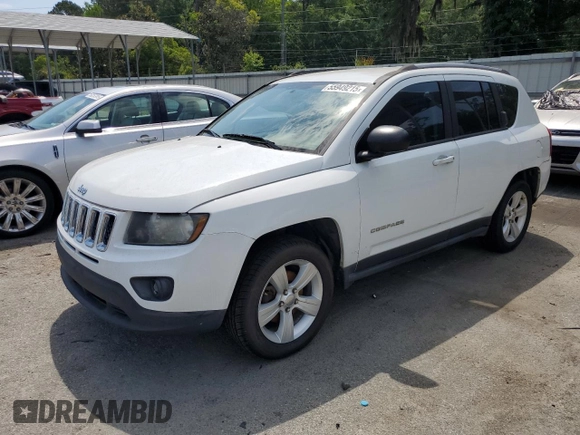 2016 Jeep Compass Sport with VIN 1C4NJCBAXGD666232, listed as a Copart auction lot 55949215 with 163,229 mi miles and Clean Title. Bid and sale history available at DreamBid. Image 1.