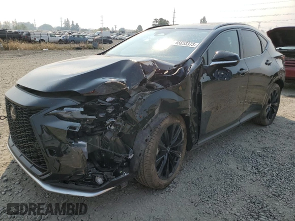2022 Lexus NX with VIN JTJKKCFZ3N2005843, listed as a Copart auction lot 65653373 with 7,336 mi miles. Bid and sale history available at carsss.com. Image 1.