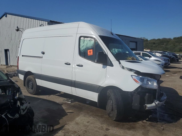 2023 Mercedes-Benz Sprinter Cargo with VIN W1Y4KBHY9PT145169, listed as a Copart auction lot 73496874 with 17,555 mi miles and Salvage Title. Bid and sale history available at carsss.com. Image 4.