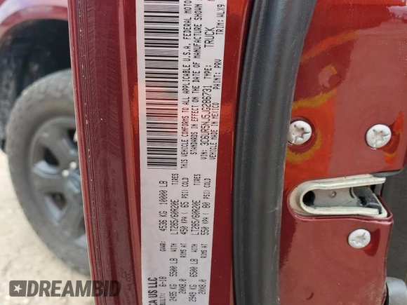 2018 Ram 2500 Laramie with VIN 3C6UR5NJ5JG286731, listed as a Copart auction lot 71109994 with 73,742 mi miles and Salvage title. Bid and sale history available at DreamBid. Image 12.
