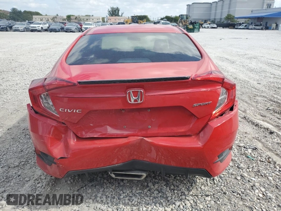 2020 Honda Civic Sedan Sport with VIN 2HGFC2F87LH537167, listed as a Copart auction lot 54429995 with 61,997 mi miles and Salvage Title. Bid and sale history available at carsss.com. Image 6.