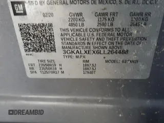 2020 GMC Terrain Denali with VIN 3GKALXEX6LL264488, listed as a Copart auction lot 57937825 with 49,319 mi miles and Salvage title. Bid and sale history available at DreamBid. Image 12.