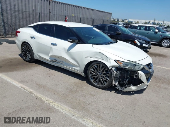2016 Nissan Maxima SV with VIN 1N4AA6AP6GC903638, listed as a IAAI auction lot 42180421 with 124,586 mi miles and . Bid and sale history available at DreamBid. Image 1.