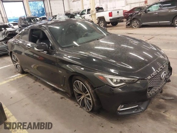 2018 Infiniti Q60 Luxe with VIN JN1EV7EL1JM393037, listed as a IAAI auction lot 41308526 with 54,065 mi miles and . Bid and sale history available at DreamBid. Image 1.