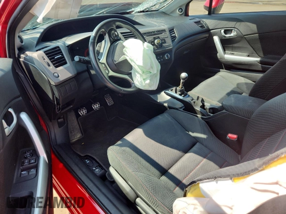 2012 Honda Civic Si with VIN 2HGFG4A53CH705044, listed as a Copart auction lot 66199595 with 179,348 mi miles and Salvage title. Bid and sale history available at DreamBid. Image 8.