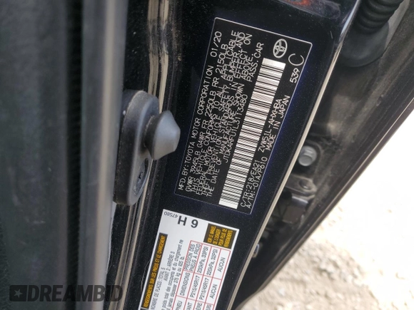 2020 Toyota Prius L Eco z VIN JTDKARFU1L3113480, wystawiony jako Copart lot #52830035 z przebiegiem Nie podano mil oraz Szkoda całkowita • Salvage title. Historia ofert i sprzedaży dostępna na DreamBid. Obrazek 12.