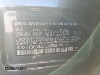 2018 BMW X1 xDrive28i with VIN WBXHT3C34J5K30584, listed as a Copart auction lot 44604363 with 42,208 mi miles. Bid and sale history available at carsss.com. Image 13.