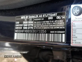 2014 Mercedes-Benz E 550 Sport with VIN WDDHF9BB5EB073256, listed as a Copart auction lot 44278285 with 55,389 mi miles and Salvage Title. Bid and sale history available at DreamBid. Image 12.