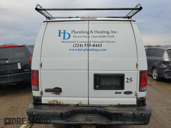 2013 Ford Econoline Cargo Commercial with VIN 1FTSS3EL3DDA48596, listed as a Copart auction lot 46805175 with 208,448 mi miles and Clean title. Bid and sale history available at DreamBid. Image 6.