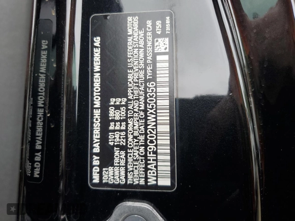 2022 BMW Z4 sDriveM40i with VIN WBAHF9C02NWX50356, listed as a Copart auction lot 72650894 with 45,046 mi miles and Salvage title. Bid and sale history available at DreamBid. Image 12.