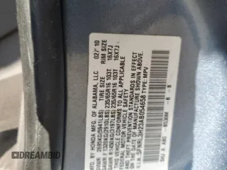 2010 Honda Odyssey LX with VIN 5FNRL3H23AB054658, listed as a Copart auction lot 62322195 with 160,550 mi miles and Salvage title. Bid and sale history available at DreamBid. Image 13.