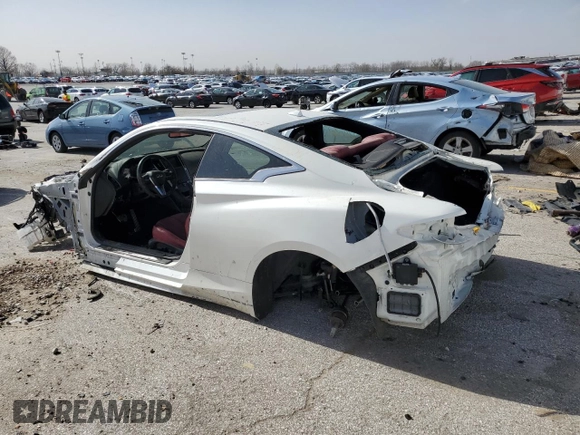 2017 Infiniti Q60 Red Sport 400 with VIN JN1FV7EL2HM700875, listed as a Copart auction lot 47393185 with Not provided miles and Salvage title. Bid and sale history available at DreamBid. Image 2.