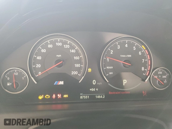 2016 BMW M4 with VIN WBS3U9C53GP968780, listed as a Copart auction lot 46105555 with 87,551 mi miles and Salvage Title. Bid and sale history available at carsss.com. Image 9.