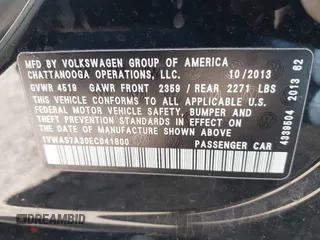 2014 Volkswagen Passat Wolfsburg Edition with VIN 1VWAS7A30EC041800, listed as a IAAI auction lot 41769648 with 120,645 mi miles and . Bid and sale history available at DreamBid. Image 9.