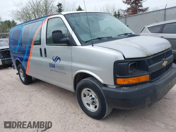 2010 Chevrolet Express Cargo Van with VIN 1GCZGFBA5A1170099, listed as a IAAI auction lot 42155958 with 400,854 mi miles. Bid and sale history available at carsss.com. Image 1.