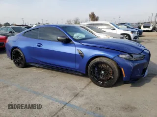 2021 BMW M4 Competition with VIN WBS33AZ06MCG74702, listed as a Copart auction lot 82348274 with 43,578 mi miles and Salvage Title. Bid and sale history available at carsss.com. Image 4.