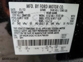 2012 Ford Edge SE with VIN 2FMDK3GC1CBA79030, listed as a Copart auction lot 47229695 with 151,275 mi miles and Salvage Title. Bid and sale history available at carsss.com. Image 14.